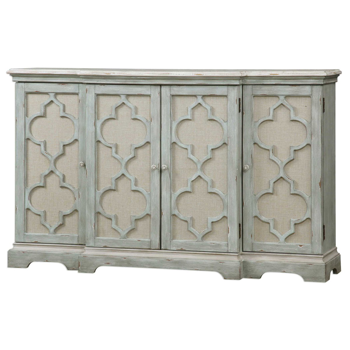 Sophie 4 Door Grey Cabinet, Cabinets & Sideboard by Uttermost, 60" width x 36" height x 14" depth View 4