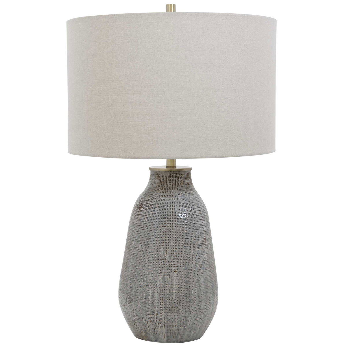 Monacan Gray Textured Table Lamp, by Uttermost, 1'4" width x 2'1.5" height x 1'4" depth View 5