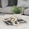 Reinir Beige Marble Chain Link Decorative Object, by Mercana, 13.25" length x 4.25" width x 1.06" height thumbnail 5