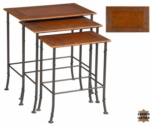 Kew Gardens Leather Nesting Tables
