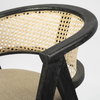 Tabitha Cane Back Dining Arm Chair | Linen with Black Wooden, Dining Chair by Mercana, 23" length x 23" width x 30" height thumbnail 8