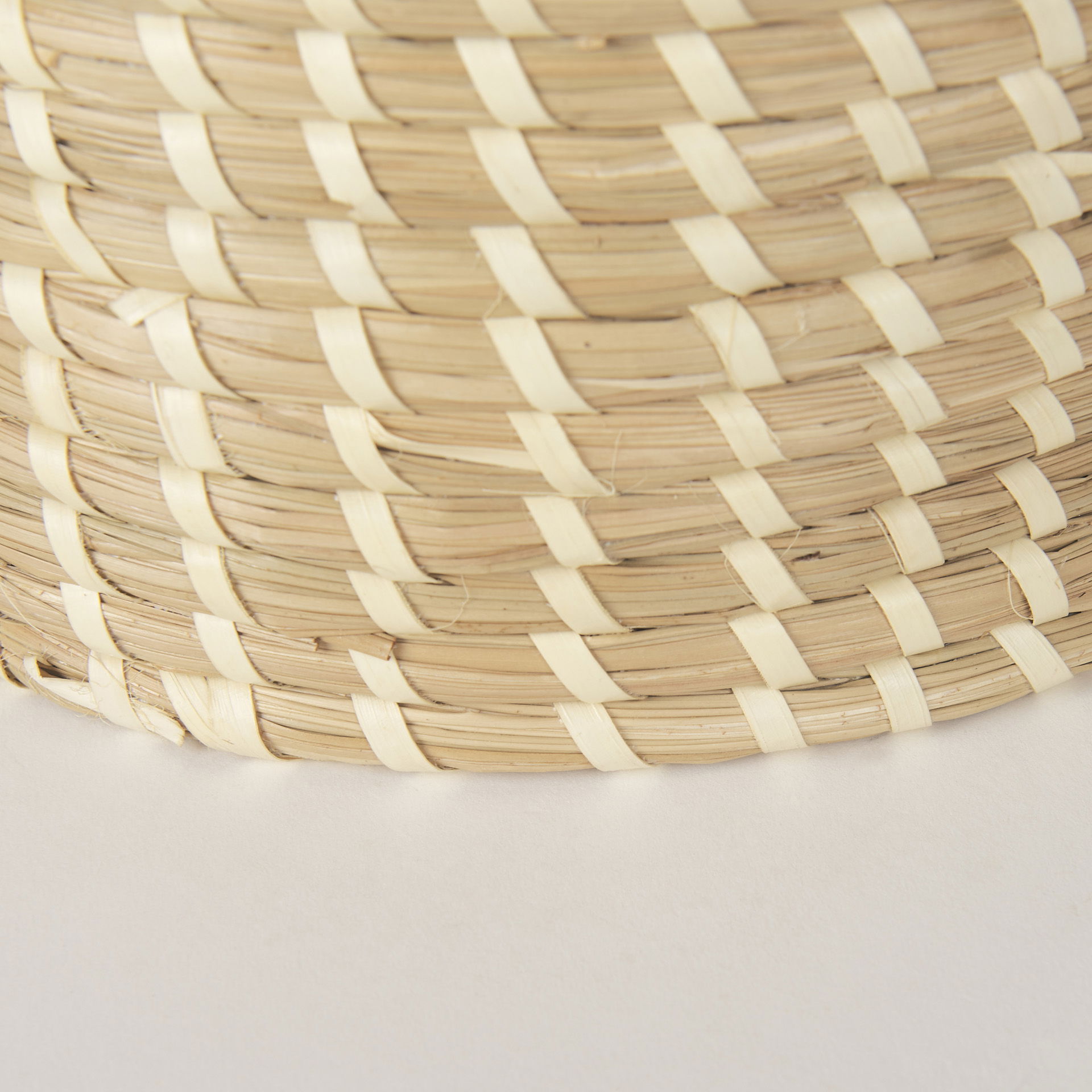 Kailini Set of 3 Nesting Seagrass & Palm Leaf Boxes with Lids, by Mercana, 13.39" length x 13.39" width x 8.27" height View 7