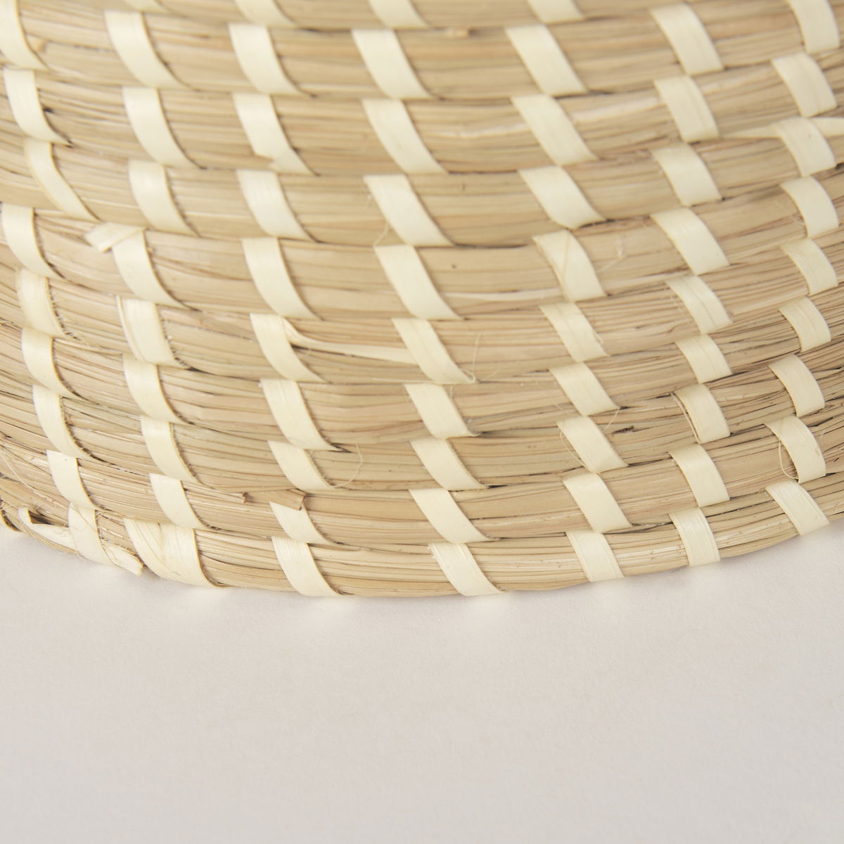 Kailini Set of 3 Nesting Seagrass & Palm Leaf Boxes with Lids, by Mercana, 13.39" length x 13.39" width x 8.27" height View 7