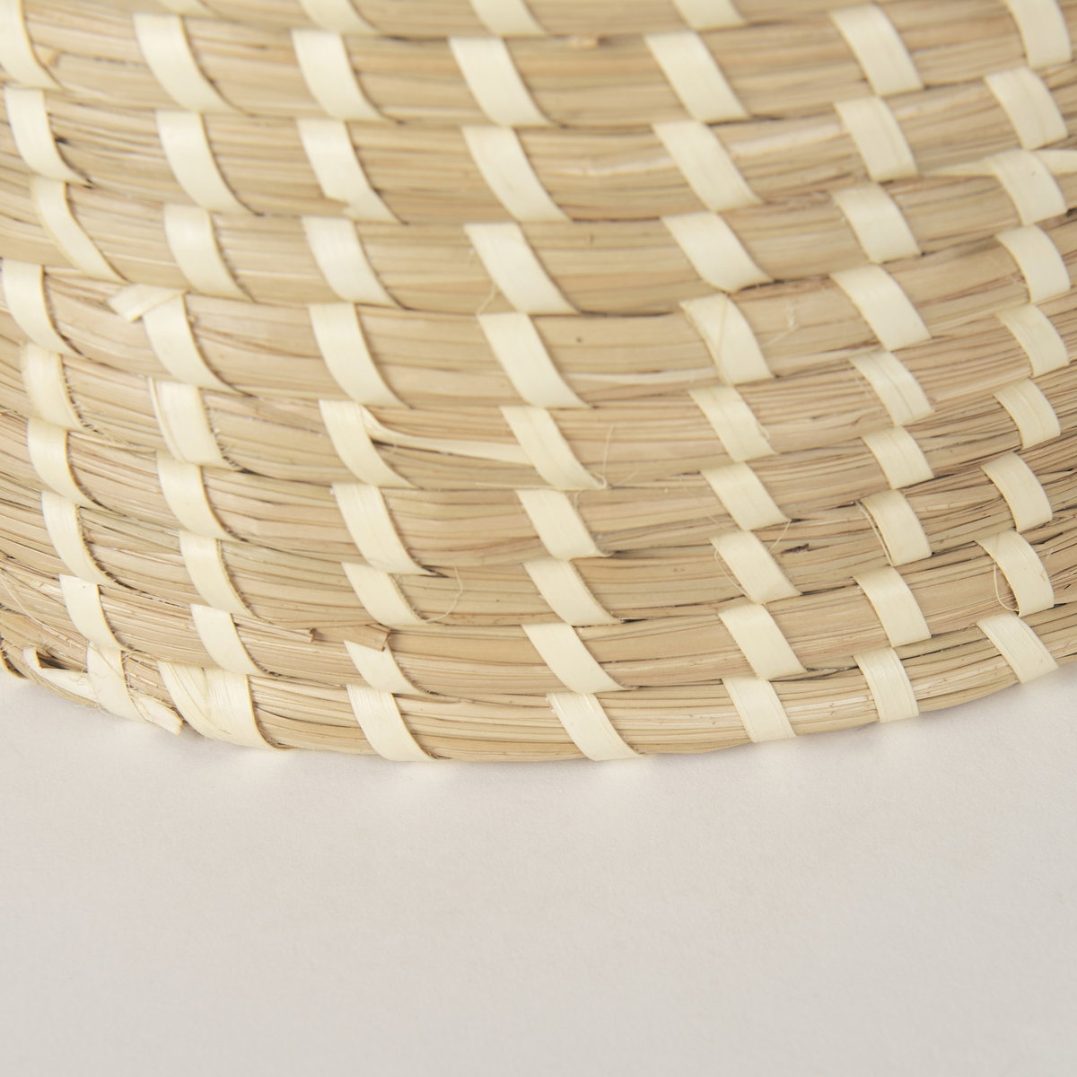 Kailini Set of 3 Nesting Seagrass & Palm Leaf Boxes with Lids, by Mercana, 13.39" length x 13.39" width x 8.27" height View 7