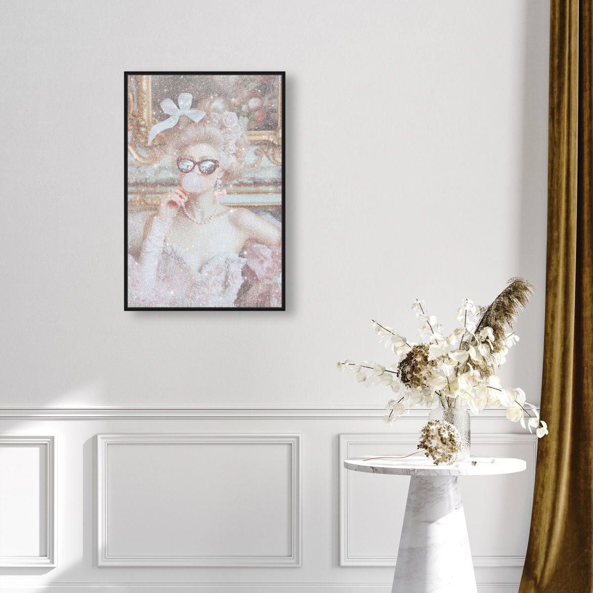 Duchess of Cool I - With Diamond Dust and Glitter (Pink Glitter, Diamond Dust), Art by Oliver Gal,  20x30 View 3