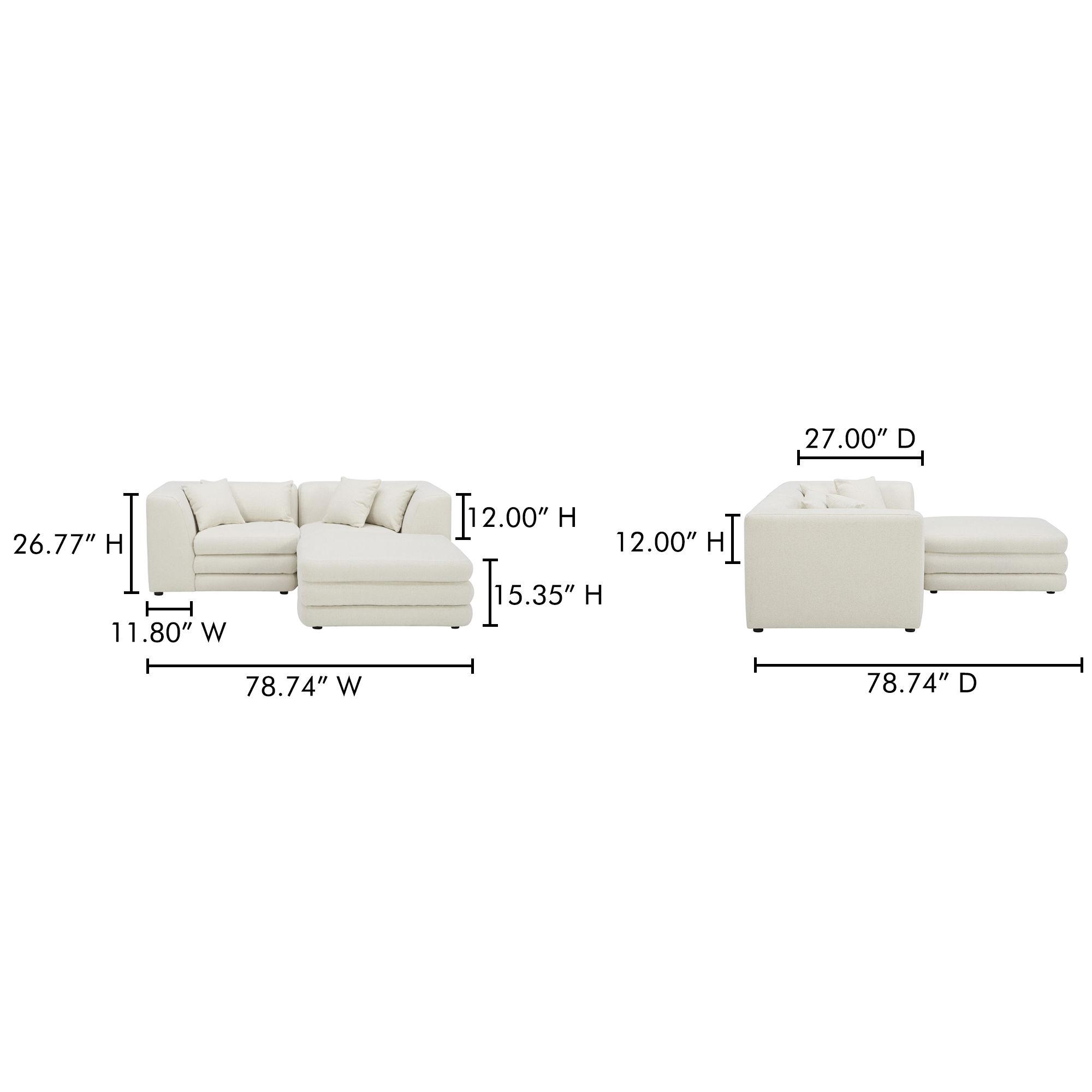 Lowtide Nook Modular Sectional Warm White large image 