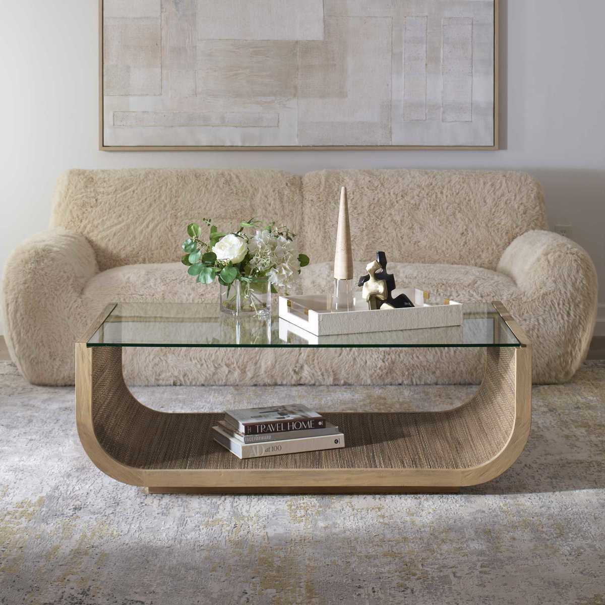 Farrington Modern Coffee Table, Furniture by Uttermost, 53" width x 18" height x 28.5" depth View 2