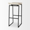 Givens Backless 32in Seat Bar Stool | Natural Wood with Black Metal, Counter & Bar Stool by Mercana, 14.1" length x 15.8" width x 32" height thumbnail 6