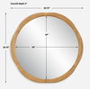 Salina Round Bamboo Mirror, by Uttermost, 39.75" width x 39.75" height x 2" depth thumbnail 3