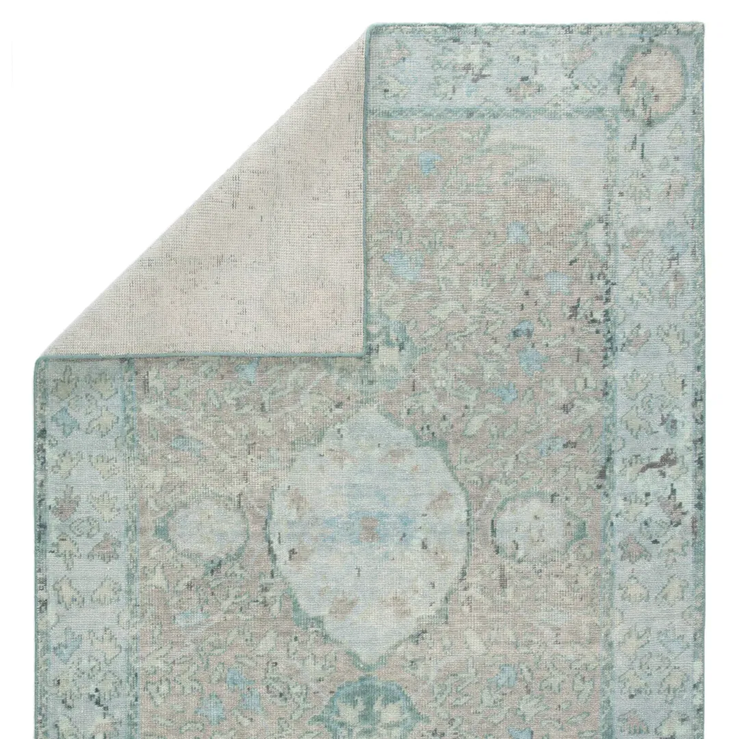 Kai Alessia Overdyed Hand-Knotted Blue/Beige Area Rug large image 