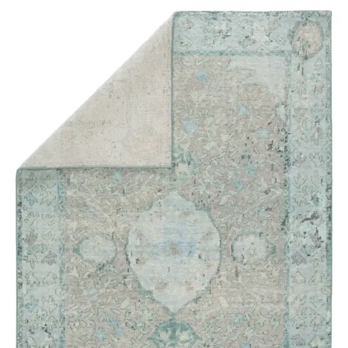 Kai Alessia Overdyed Hand-Knotted Blue/Beige Area Rug