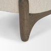 Vyra Dark Brown Wood with Cream Fabric Accent Chair, by Mercana, 26.97" length x 29.13" width x 27.55" height thumbnail 12