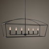 Clayton 6 Light Linear Chandelier, Ceiling Light by Uttermost, 42" width x 17.5" height x 13" depth thumbnail 2