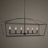 Clayton 6 Light Linear Chandelier, Linear Suspension by Uttermost, 42" width x 17.5" height x 13" depth thumbnail 2