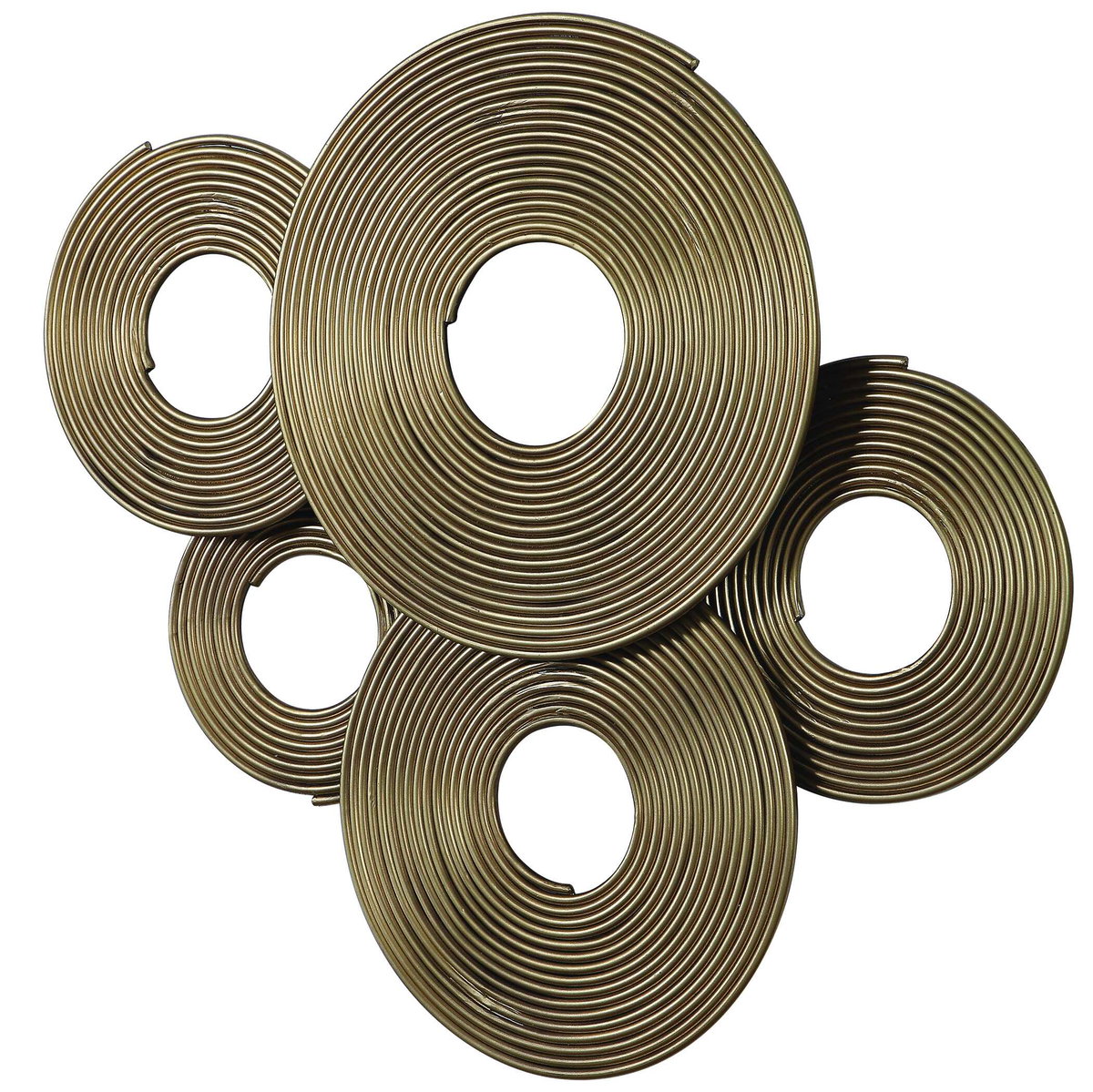 Ahmet Gold Rings Wall Decor, Sculptural Wall Art by Uttermost, 35.5" width x 29" height x 2.62" depth View 4
