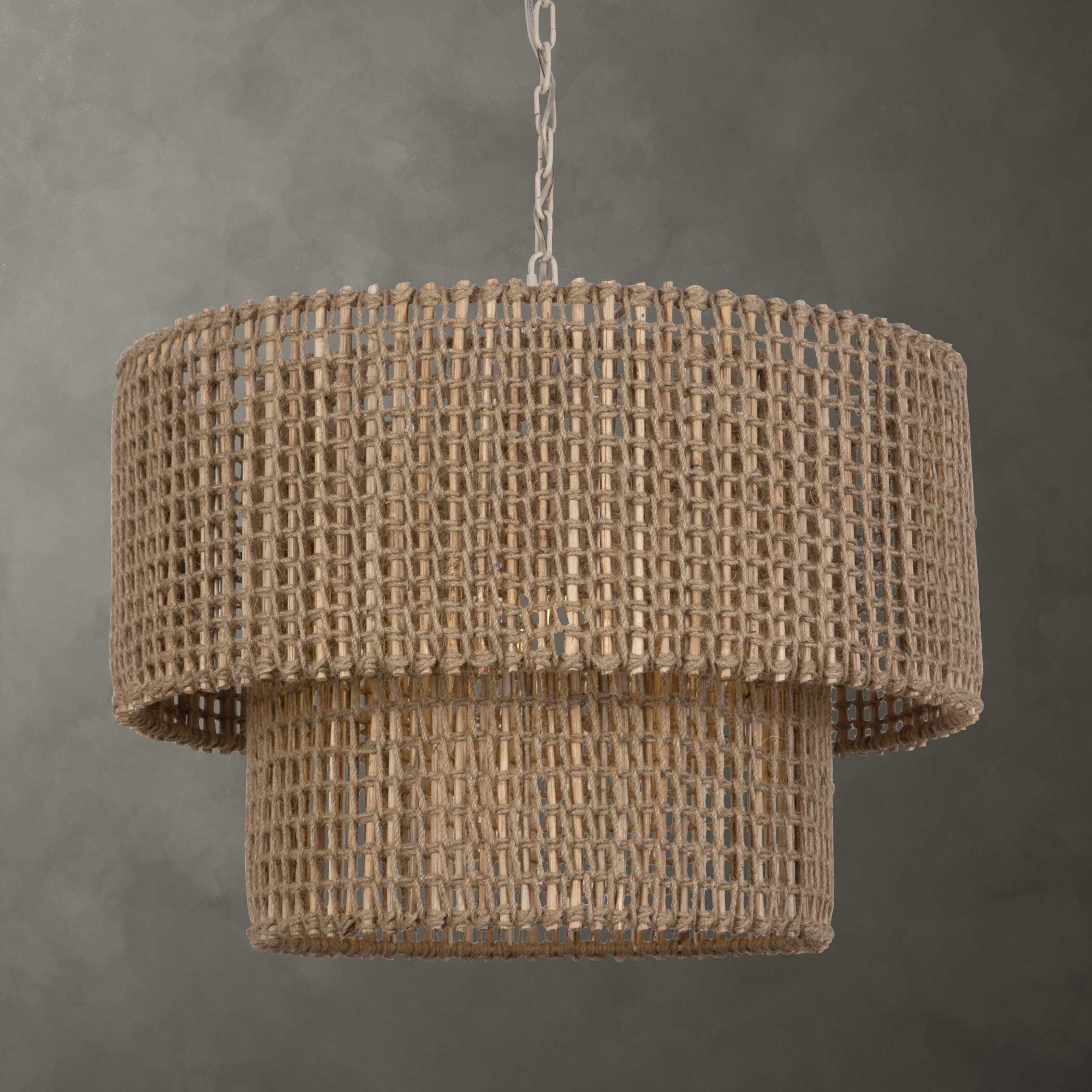Biswas Woven Jute 1 Light Pendant large image 