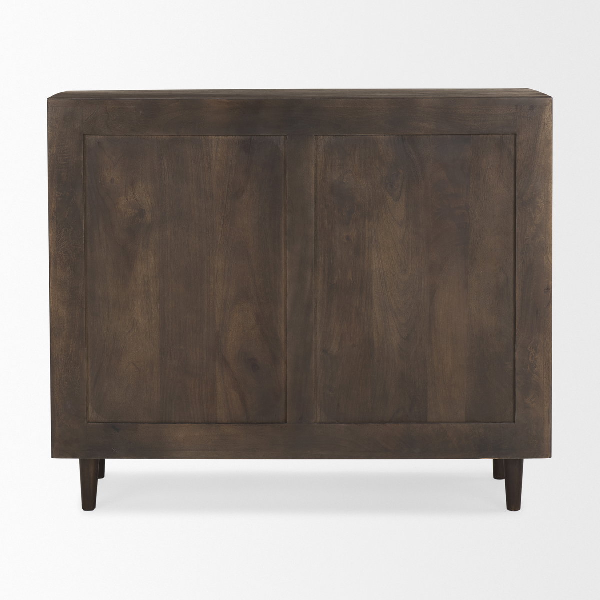 Tucker Dark Brown Wood with Carved Arch Pattern 2 Door Cabinet, Cabinets & Chest by Mercana, 36" length x 15" width x 30" height View 5