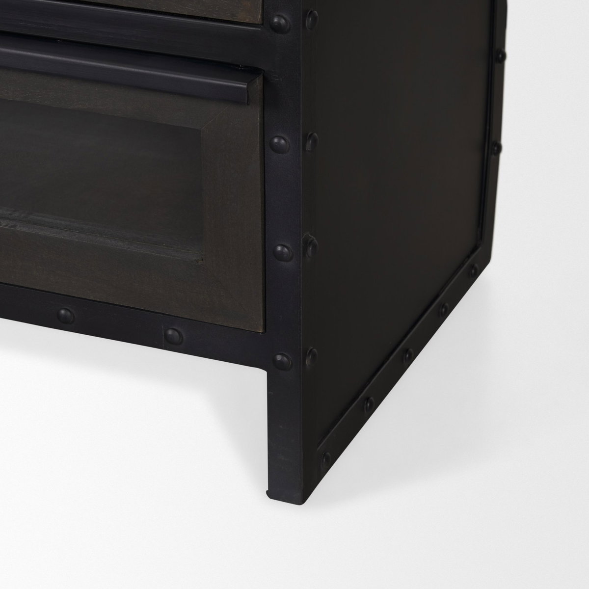 Gehry I 62.3x16.5 Black Metal Frame with Wood Accent 4 Cabinet Door Two Drawer Sideboard, Sideboards & Buffet by Mercana, 62.25" length x 16.5" width x 33.25" height View 10