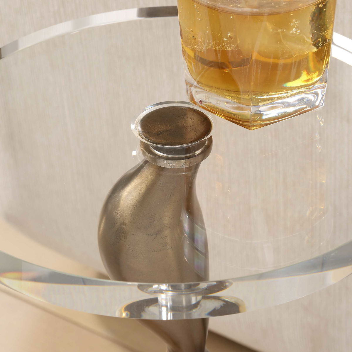 Remolino Bronze Drink Table, Side & End Table by Uttermost, 10" width x 22.25" height x 10" depth View 7