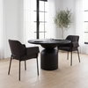 Brently Curved Back Dining Arm Chair | Gray Fabric with Metal, Dining Chair by Mercana, 24.5" length x 29.5" width x 32.5" height thumbnail 4