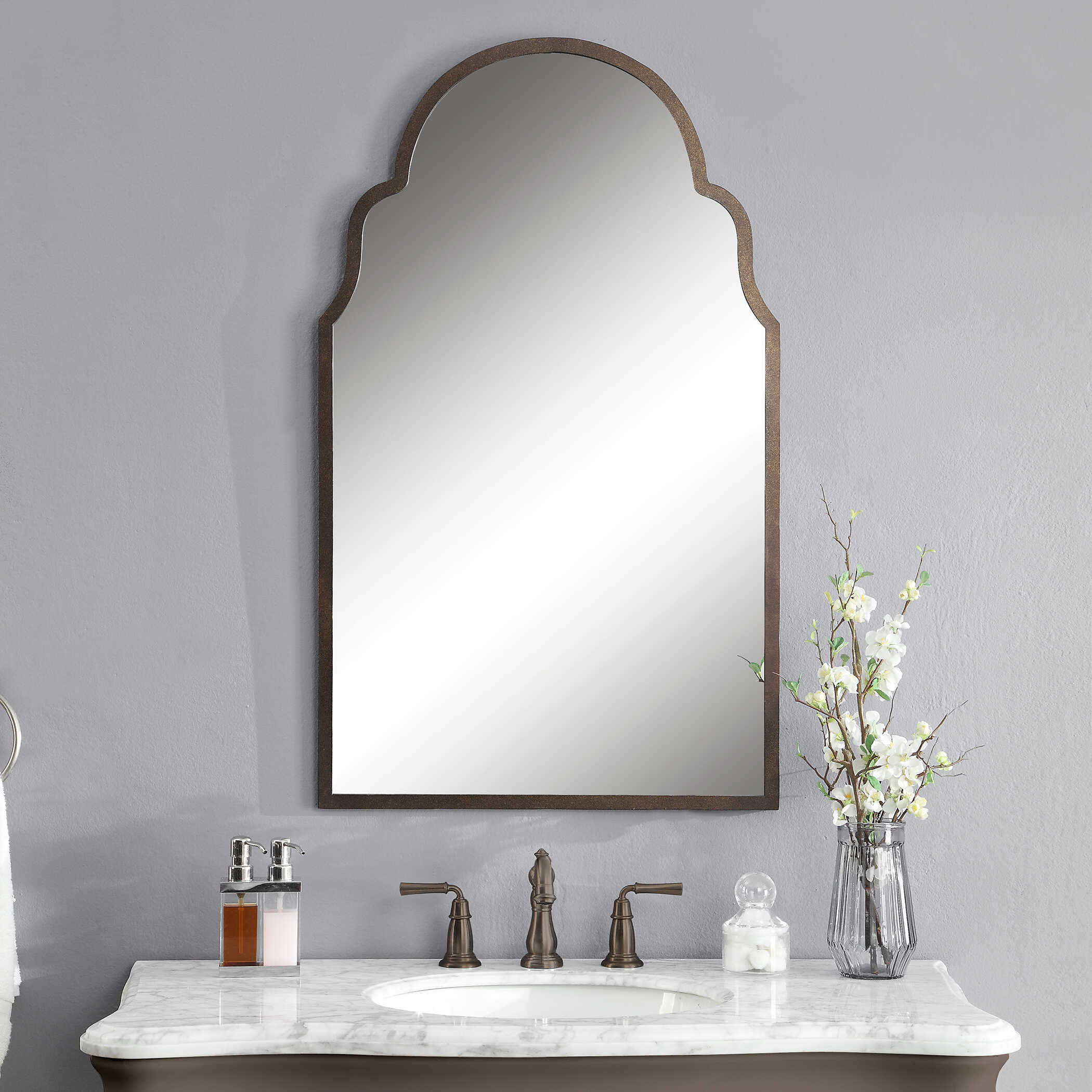Brayden Arch Metal Mirror, by Uttermost, 24.25" width x 40.75" height x 1" depth View 7