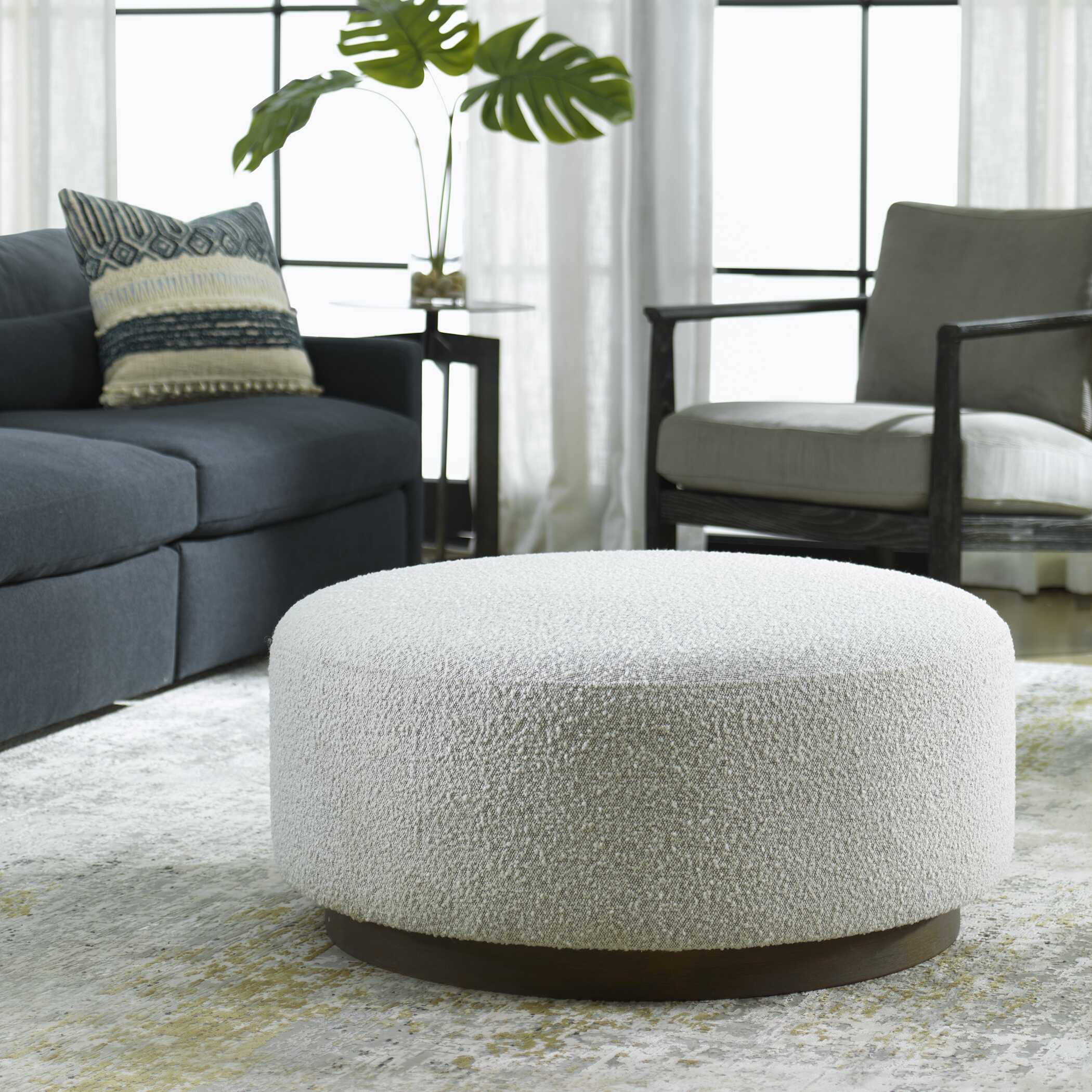 Avila Large Gray Ottoman / Coffee Table large image 
