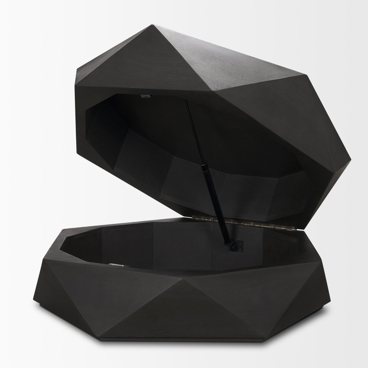 Arreto 36' Hexagonal Hinged Solid Wood Top and Base Coffee Table, by Mercana, 36" length x 36" width x 15" height View 8