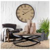 Triumph 40' Round Brown Solid Wood Top Black Metal Base Coffee Table, by Mercana, 40" length x 40" width x 16" height thumbnail 3