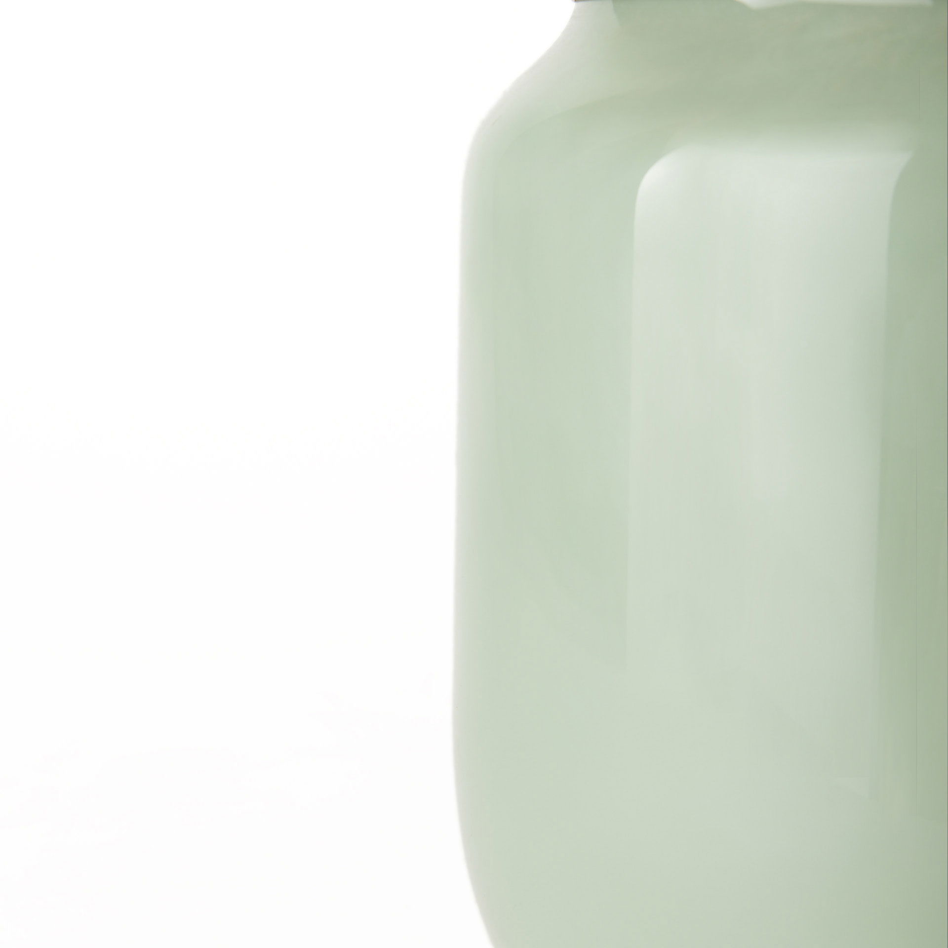 Minty Medium  Green Glass Vase with Matte Gold Metal Neck Cuff, by Mercana, 8.66" length x 8.66" width x 12.44" height View 9