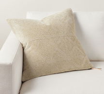 Online Designer Bedroom Karina Chenille Jacquard Pillow: 22 Inches: Flax
