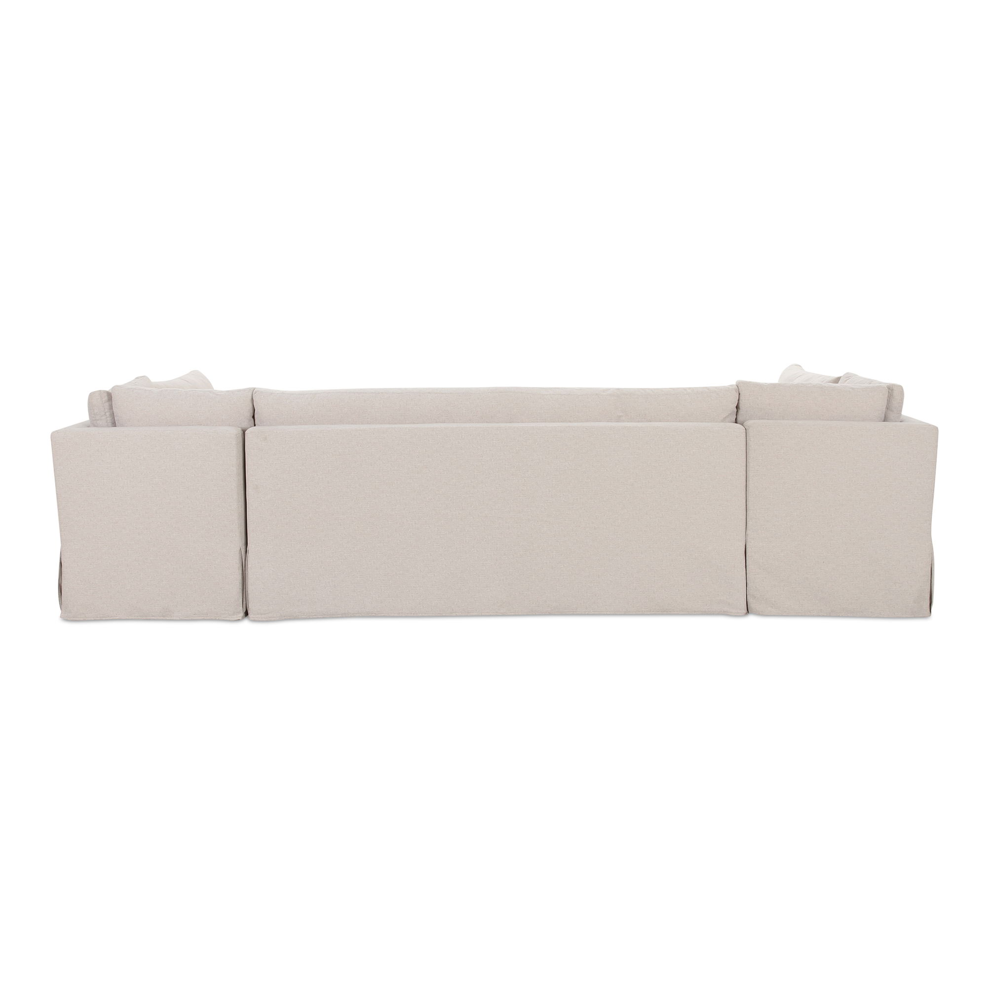 Fable Slipcover Dining Banquette U-shape Beige 129in large image 