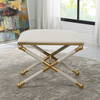 Socialite White Small Bench, Benche by Uttermost, 24" width x 20.25" height x 17" depth thumbnail 4