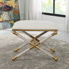 Socialite White Small Bench, Benche by Uttermost, 24" width x 20.25" height x 17" depth thumbnail 4