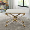 Socialite White Small Bench, Furniture by Uttermost, 24" width x 20.25" height x 17" depth thumbnail 4