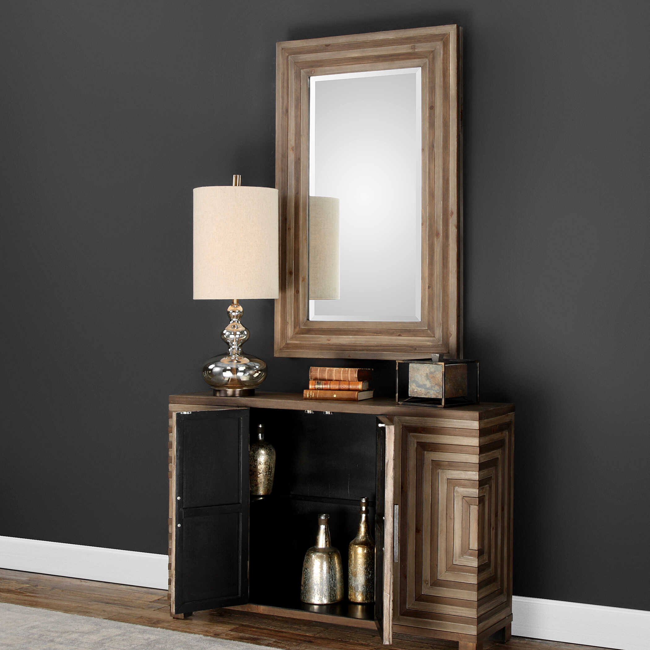 Layton Geometric Console Cabinet, Furniture by Uttermost, 48.5" width x 33" height x 12.5" depth View 5