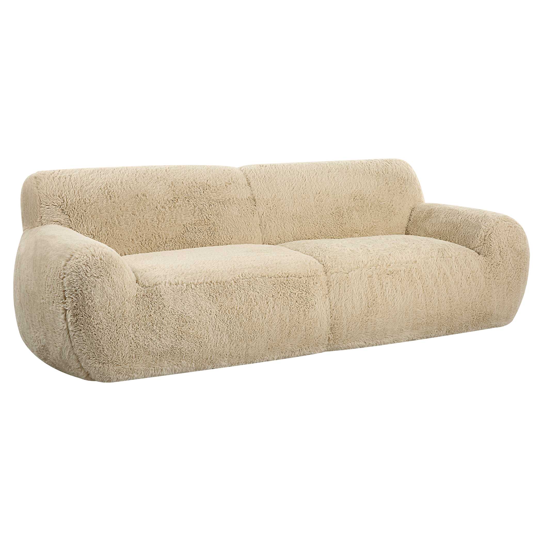 Abide Rounded Sheepskin Sofa, Furniture by Uttermost, 96" width x 31" height x 42" depth View 5