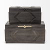 Cassia Set of 2 Brown Wooden Boxes, by Mercana, 11" length x 20" width x 9.87" height thumbnail 3