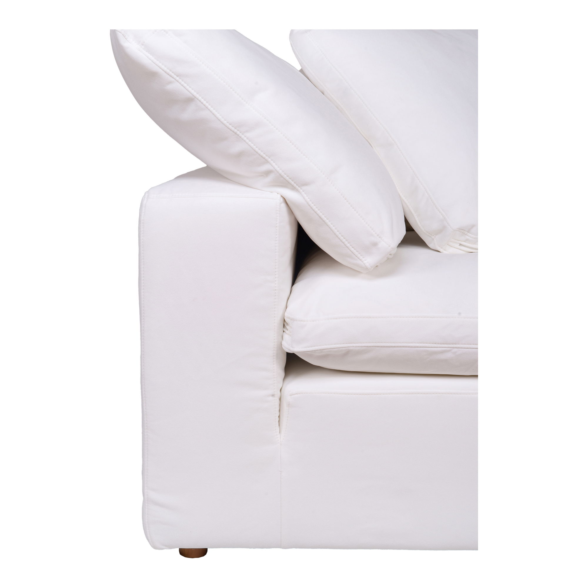 Clay Corner Chair Cream White, Sectional Sofa by Moe's Home, 44.5" width x 32.5" height x 44.5" depth View 5