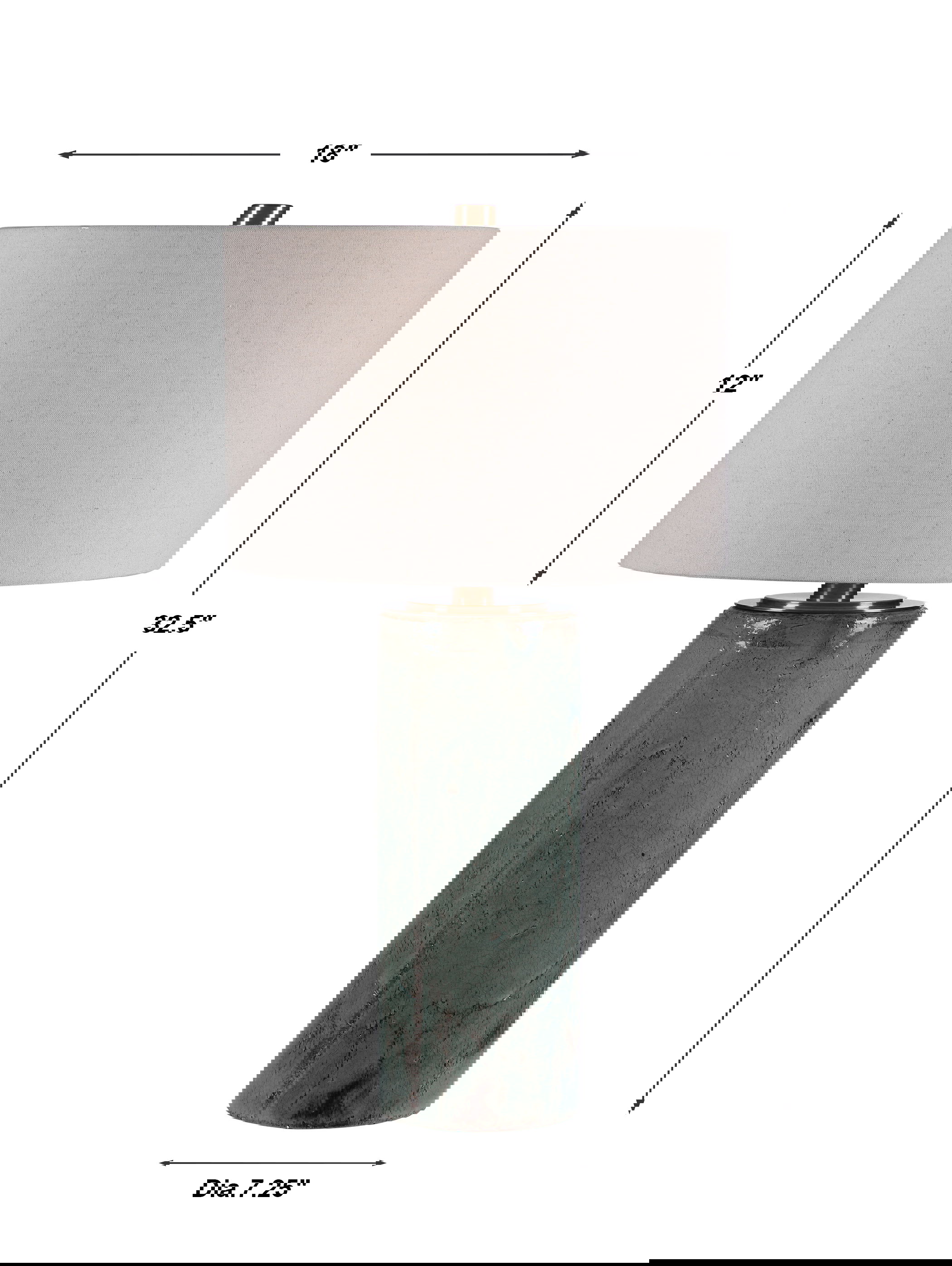 Callais Crackled Aqua Table Lamp, by Uttermost, 18" width x 32.5" height x 18" depth View 3