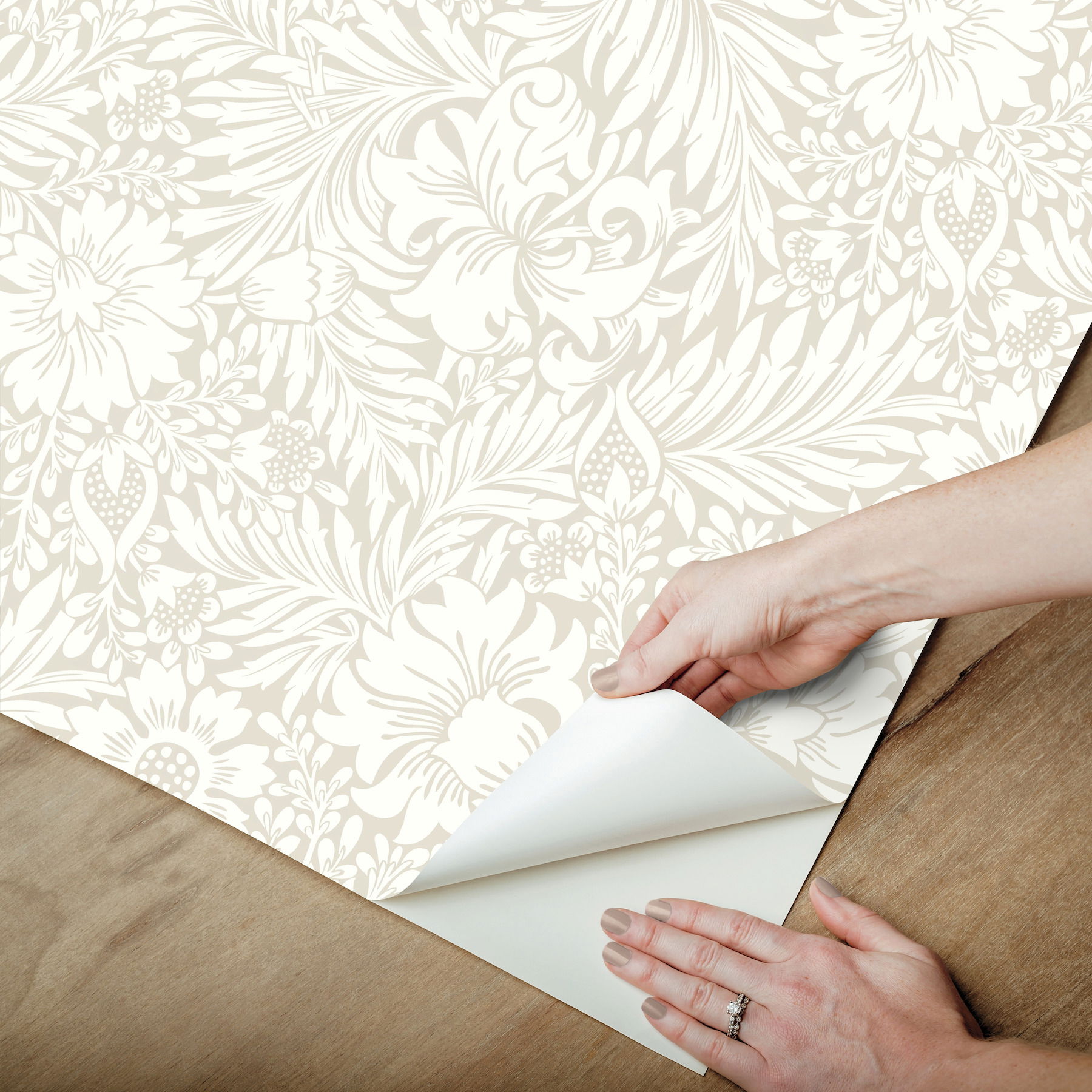 Modern Acanthus Wicker Peel & Stick Wallpaper large image 