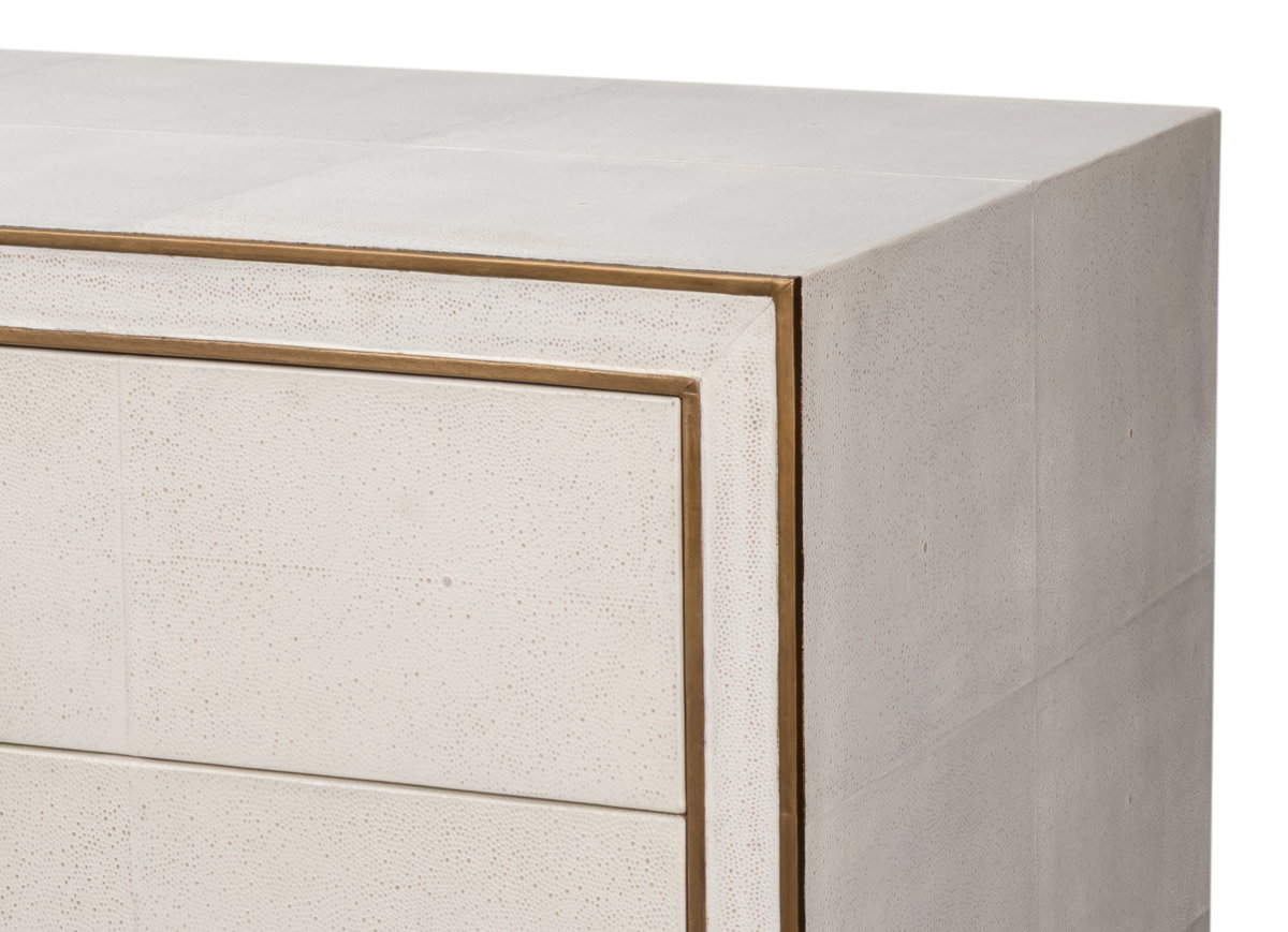 Gabriella Chest Of Drawers  Osprey White, by Sarreid, 1'10" length x 6'4" width x 3'4" height View 5