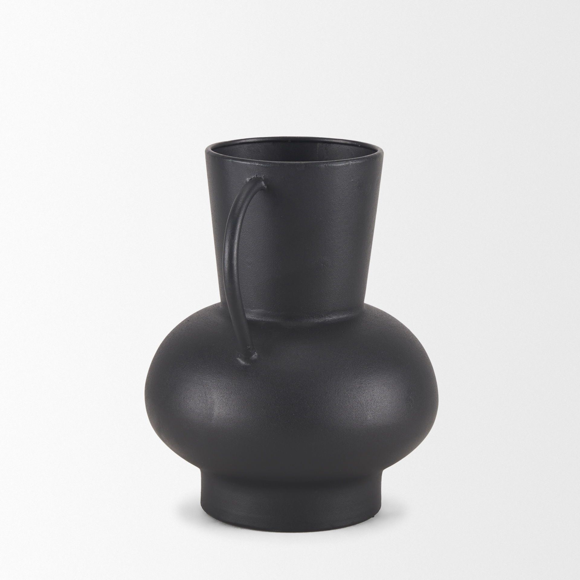 Tasya Small Matte Black Metal Vase large image 