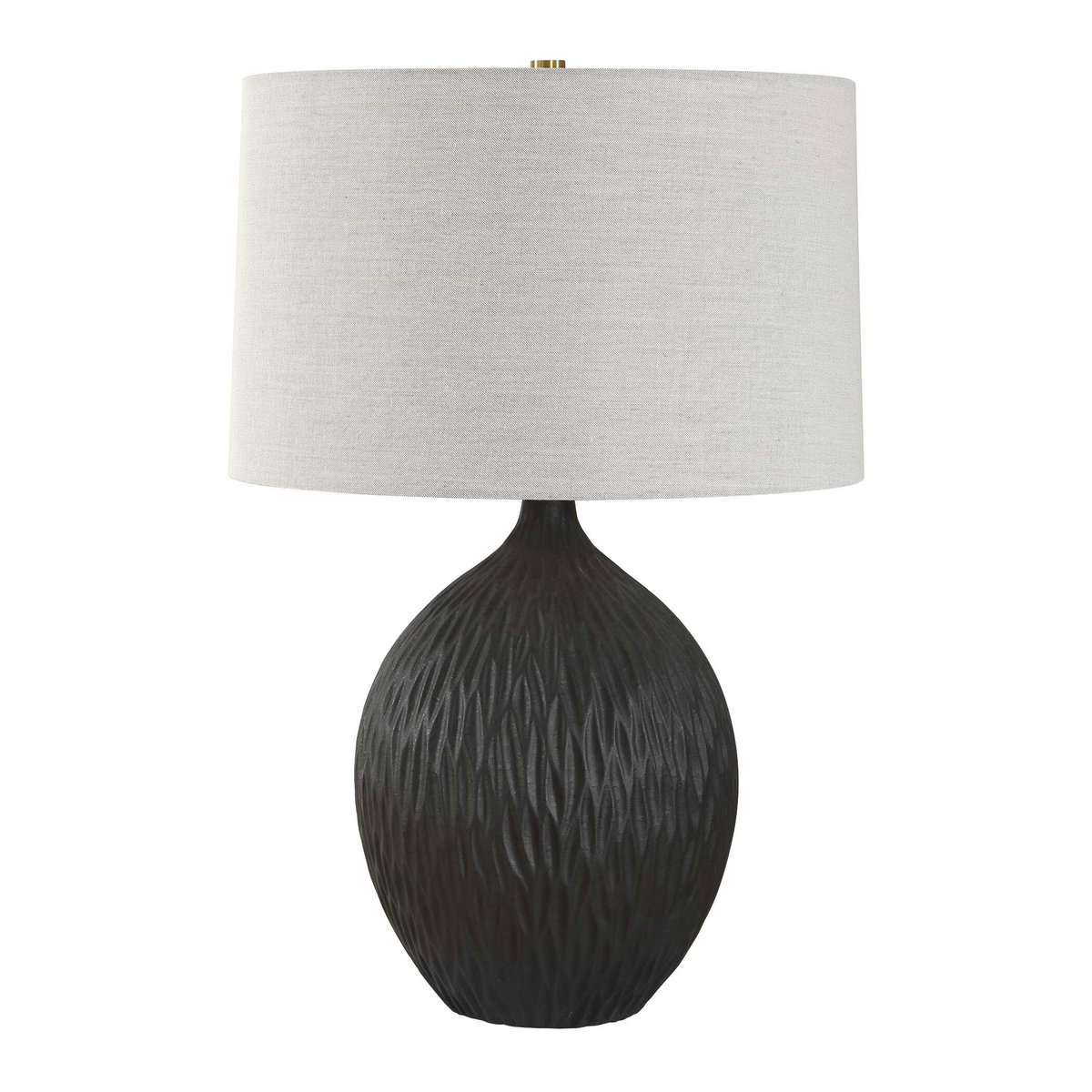 Levee Satin Black Table Lamp, by Uttermost, 18" width x 27" height x 18" depth View 5