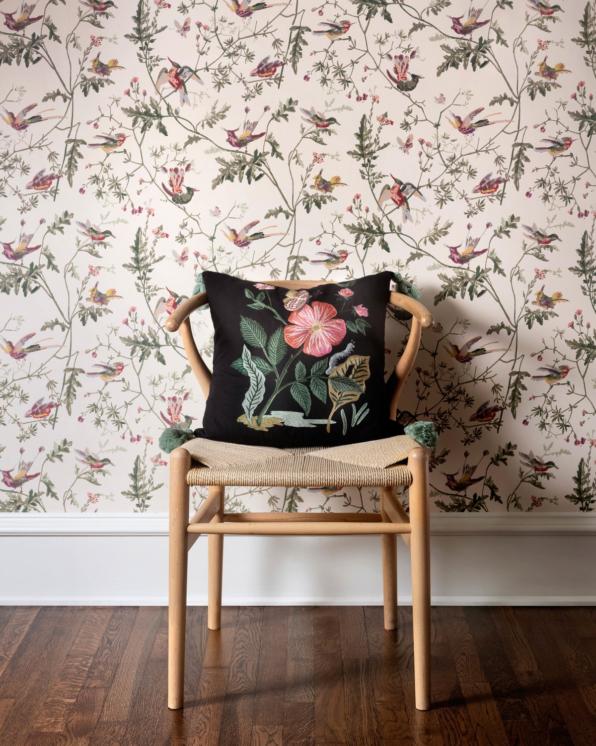 Rifle Paper Co. x Loloi Pillows Pillow, Decorative Pillow, 18" length x 18" width View 2