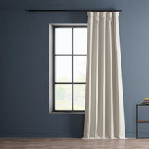 Online Designer Bedroom Ottis Textured Faux Linen Rod Pocket Room Darkening Curtains for Bedroom & Living Room Curtains - Single Panel Drapes
