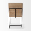 Stamford Beige Upholstered Seat with Wood Back, Black Metal Frame Dining Chair, by Mercana, 19" length x 25" width x 35.25" height thumbnail 6