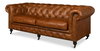 Tufted English Club Sofa  Cuba Brown, by Sarreid, 3'2" length x 7'5" width x 2'8" height thumbnail 1