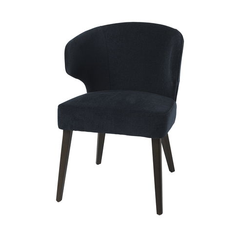 Niles 23.5L x 24.0W x 32.0H Navy Fabric Seat with Dark Brown Wooden Legs Wingback Dining Chair