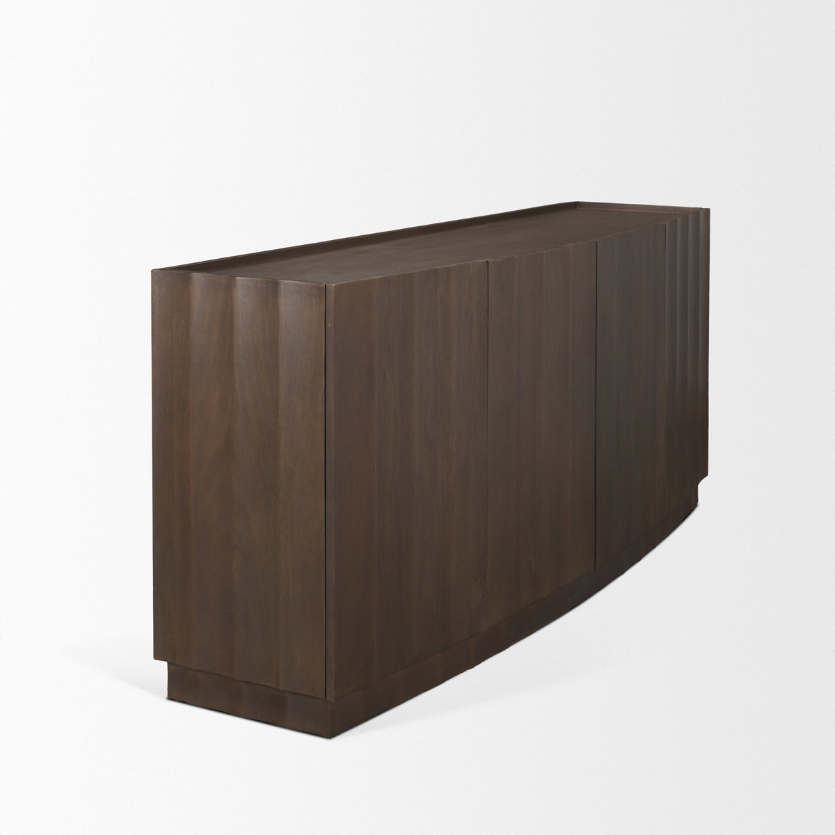 Swanson Dark Brown Wooden Scalloped Sideboard, Sideboards & Buffet by Mercana, 72" length x 19" width x 32" height View 7