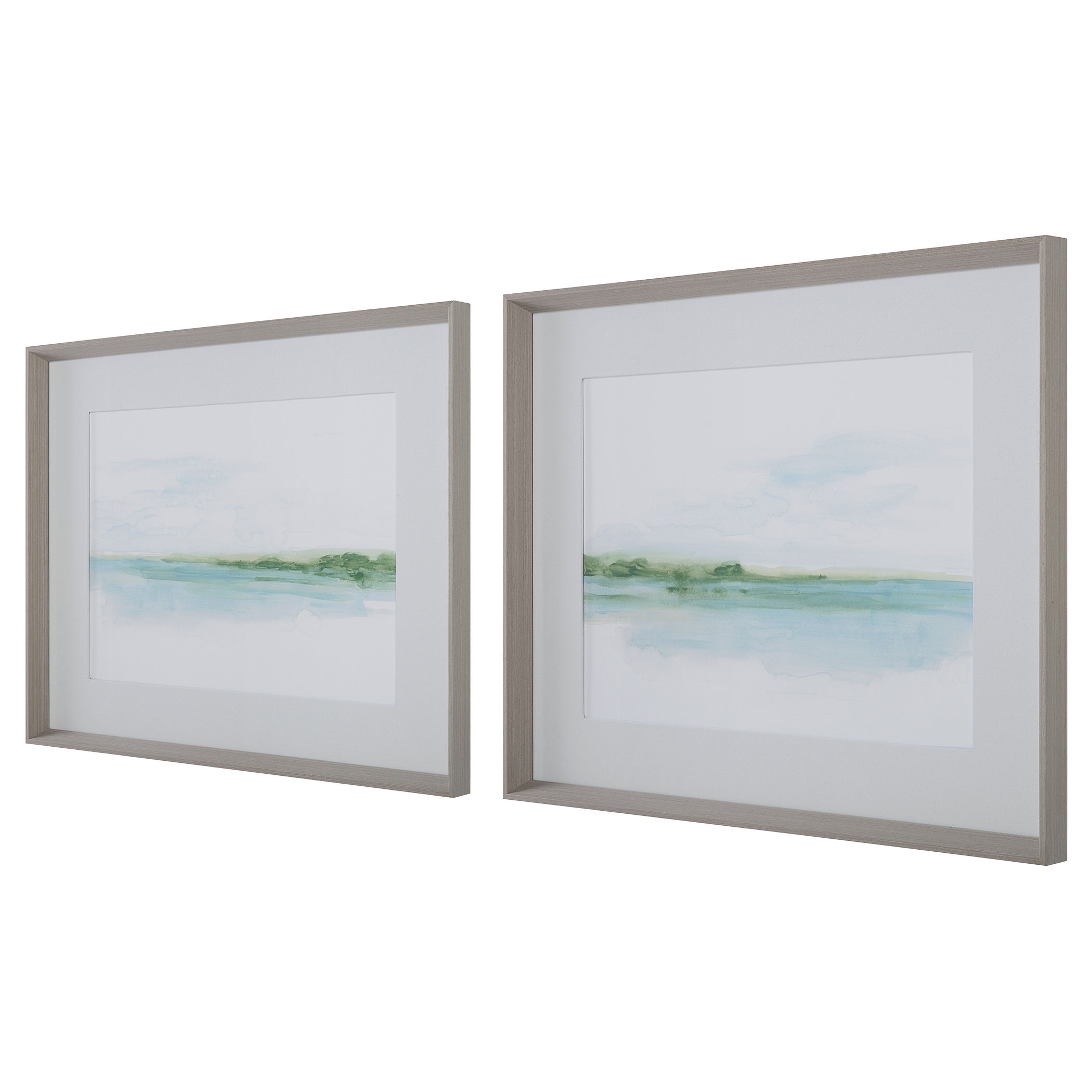 Green Ribbon Coast Framed Prints Set/2 large image 